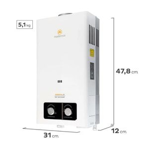 Calefont Mademsa Essential 5lt Eco Gas Licuado