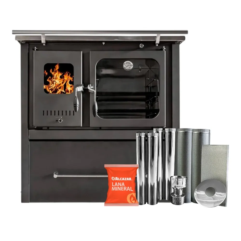 Combo Cocina Alcázar M80 Con Kit Acero 5"" Gris