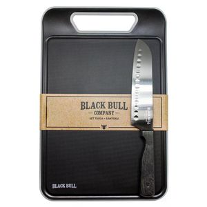 Set Tabla + Cuchillo Santoku Black Bull Negro