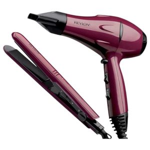 Combo Secador + Alisador De Pelo Revlon Rvdr5230 Burdeo