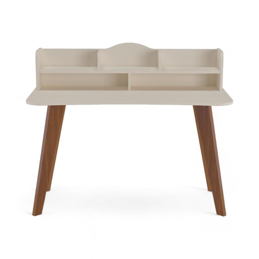 Escritorio Baum Sofia 120x99.5 Cm Blanco/Café Cedro