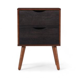 Velador CIC Niger 2 Cajones Gris Oscuro