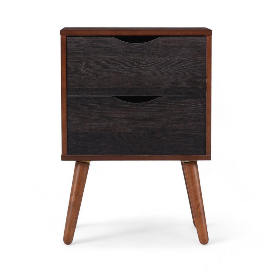 Velador CIC Niger 2 Cajones Gris Oscuro