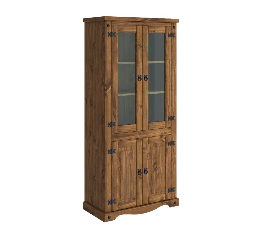 Vitrina 8041 Rustica Encerado 4 Puertas