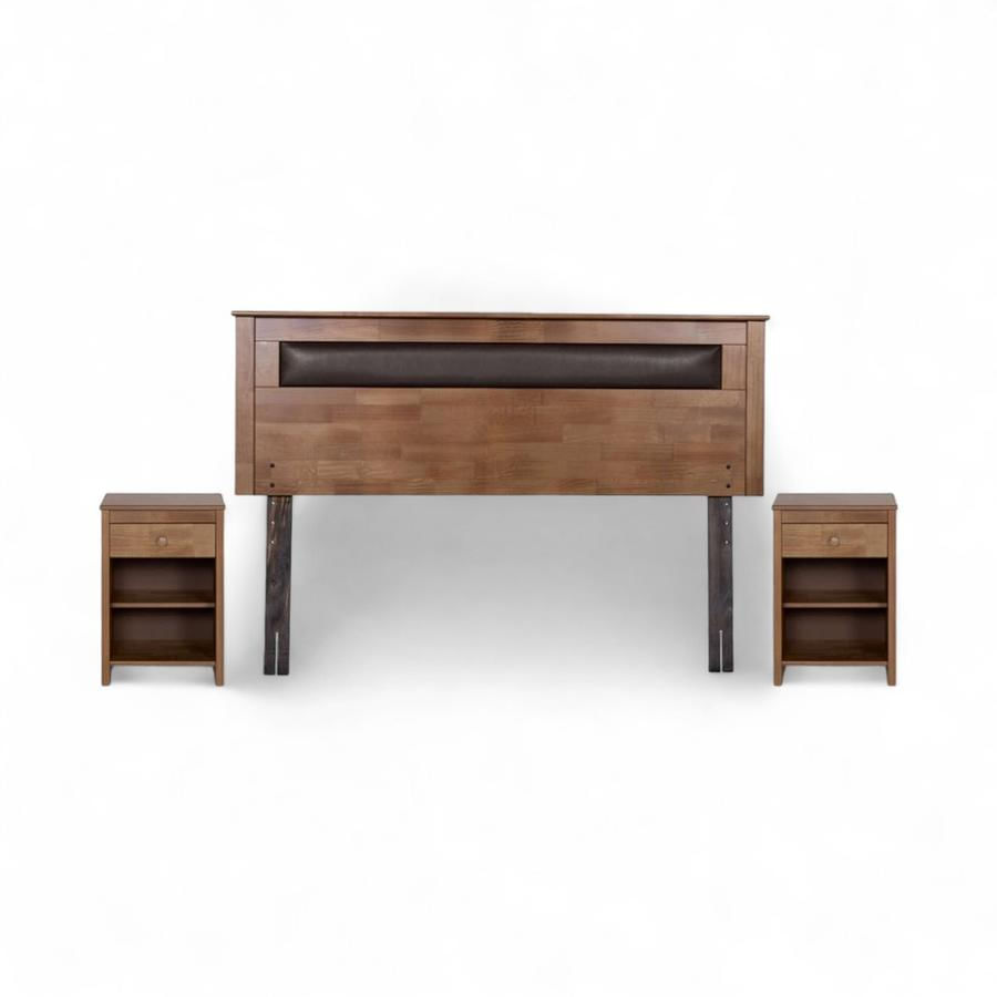 Set Rosen Respaldo + 2 Veladores Ferrara 2 Plazas Chocolate