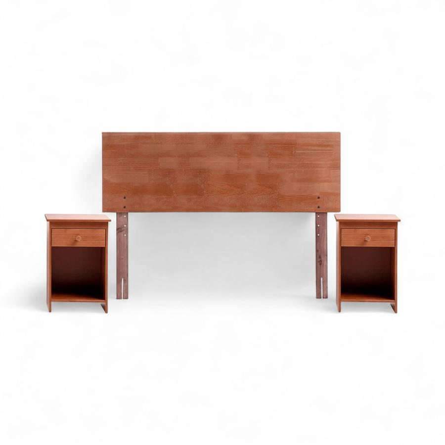 Set Rosen Respaldo + 2 Veladores Tabor 2 Plazas Café Taffy