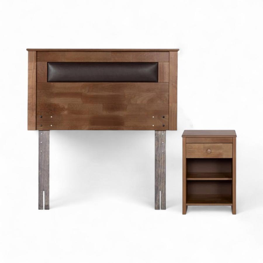 Set Rosen Respaldo + Velador Ferrara 1.5 Plazas Chocolate