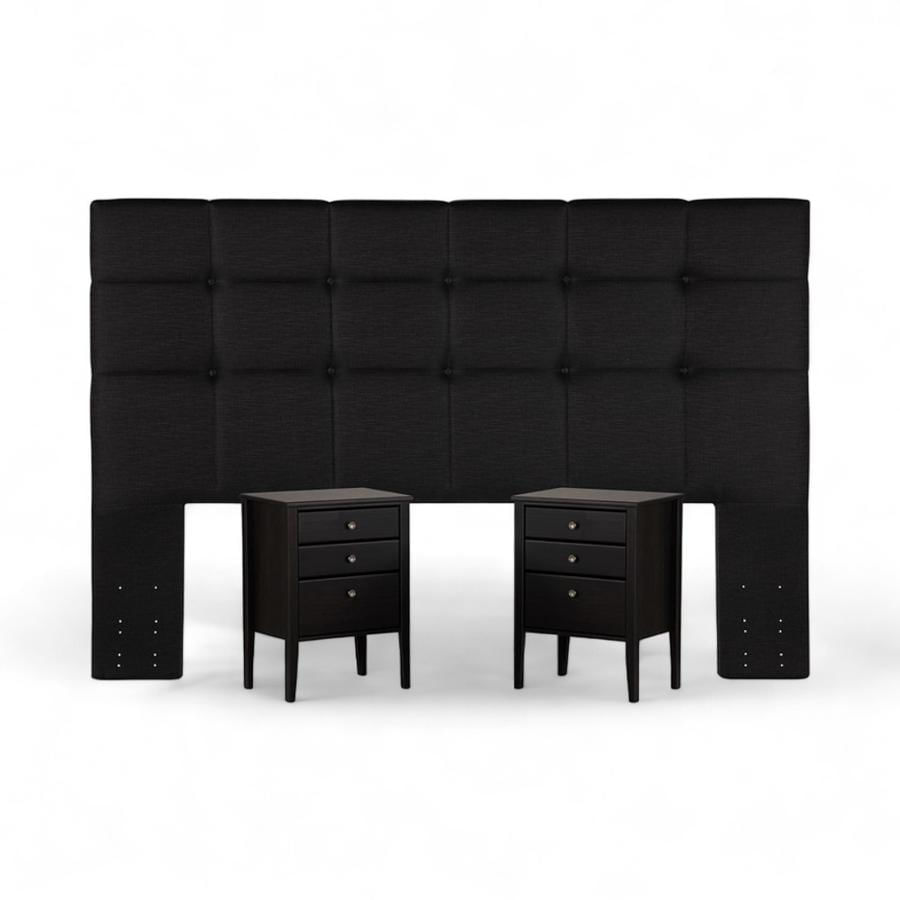 Set Rosen Respaldo + 2 Veladores Issey King Grafito