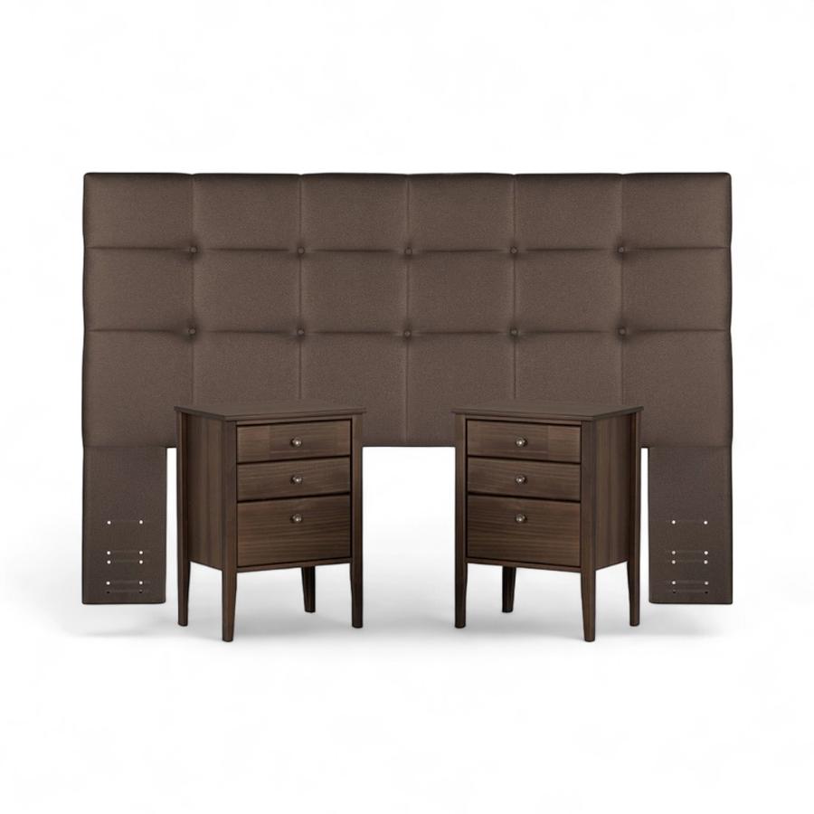 Set Rosen Respaldo + 2 Veladores Issey King Visón