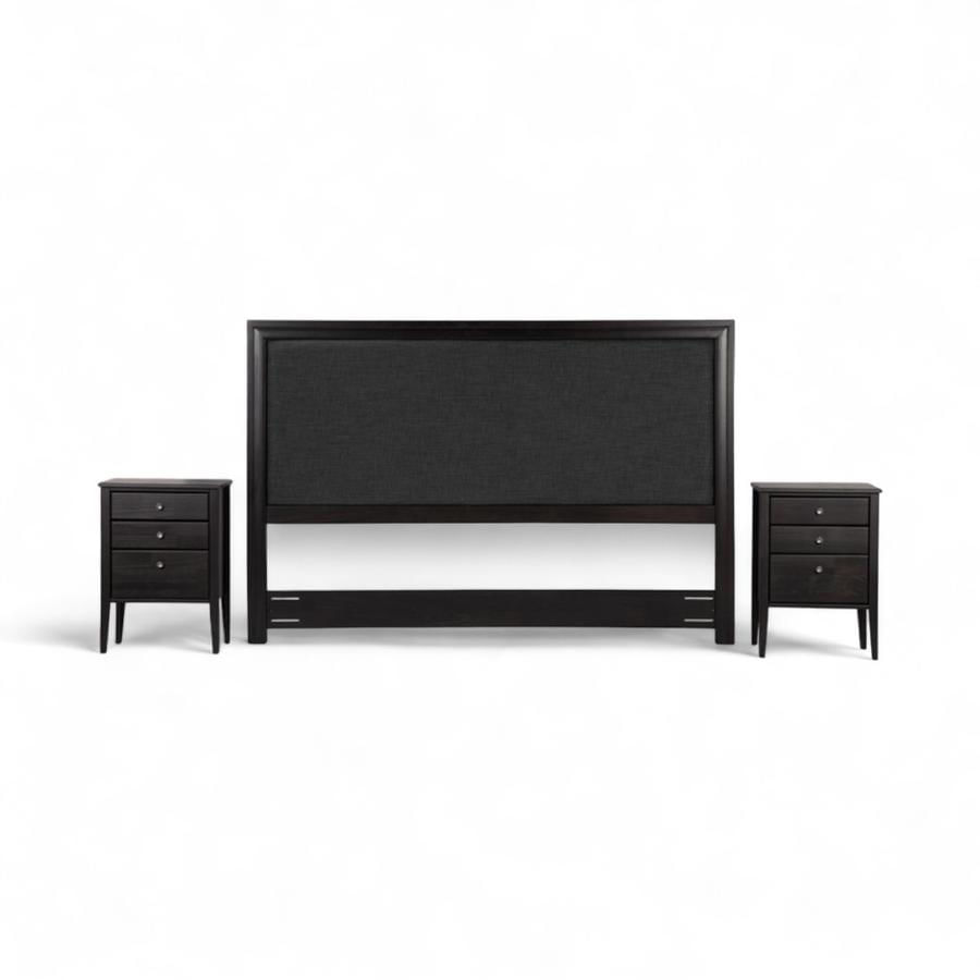 Set Rosen Respaldo + 2 Veladores Nolita King Grafito