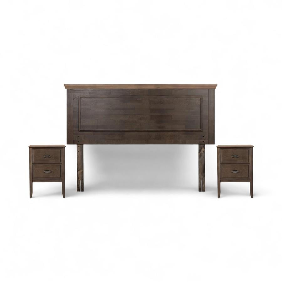 Set Rosen Respaldo + 2 Veladores Anna King Café Oscuro