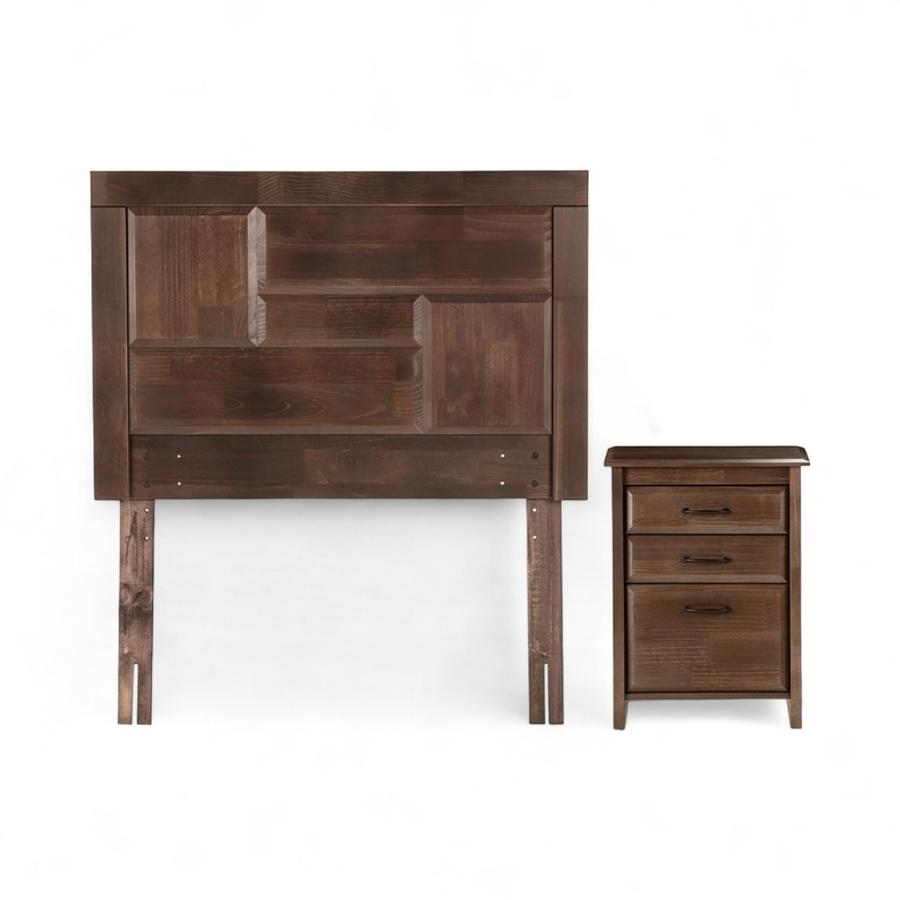 Set Rosen Respaldo + Velador Dolce 1.5 Plazas Chocolate