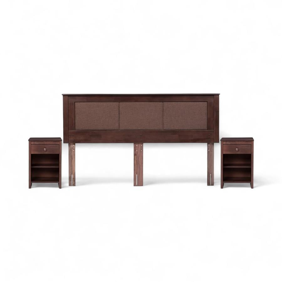 Set Rosen Respaldo + 2 Veladores Rachel King Chocolate