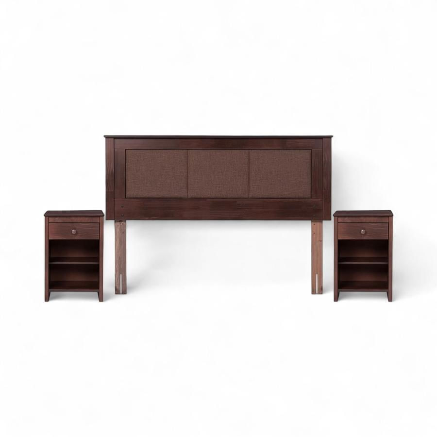 Set Rosen Respaldo + 2 Veladores Rachel 2 Plazas Chocolate