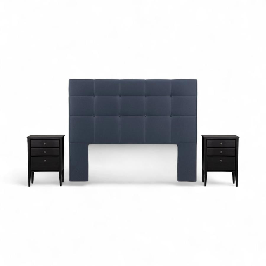 Set Rosen Respaldo + 2 Veladores Issey 2 Plazas Azul