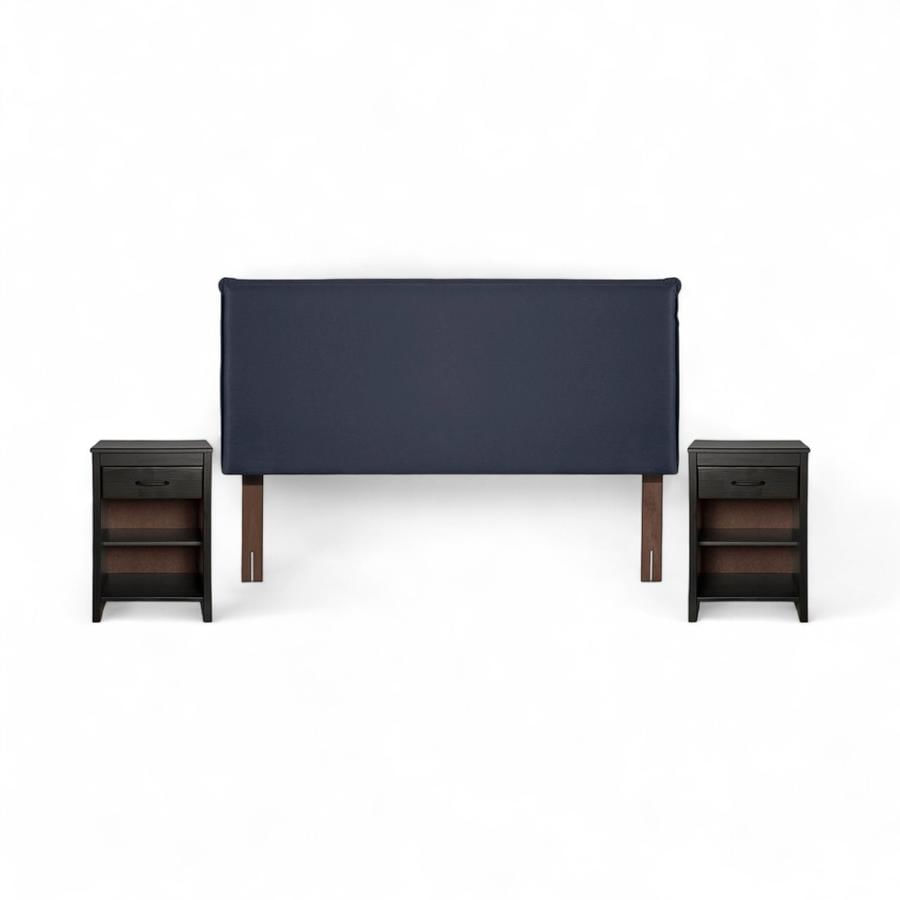 Set Rosen Respaldo + 2 Veladores Maurice 2 Plazas Azul