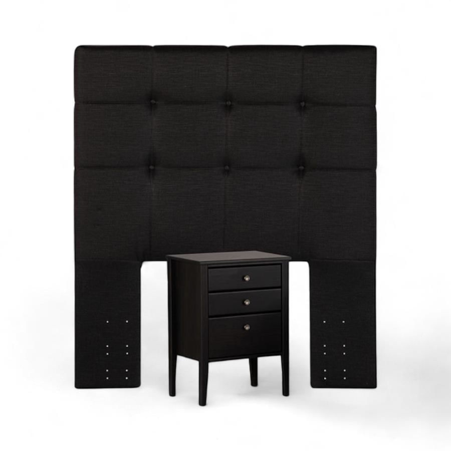 Set Rosen Respaldo + Velador Issey 1.5 Plazas Grafito