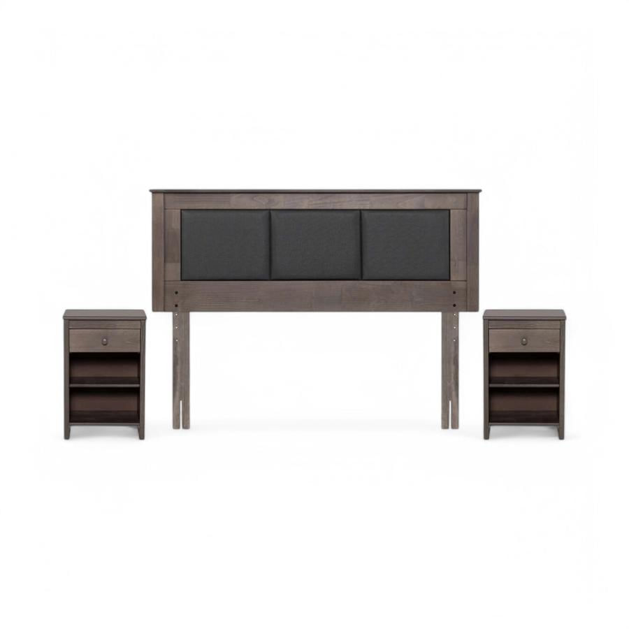 Set Muebles Rosen Rachel Madera 2 Plazas Gris