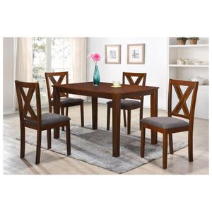 Comedor Rectangular Antonia 4 Sillas Café