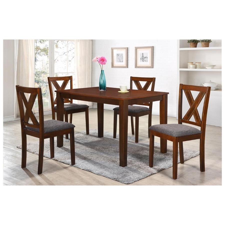 Comedor Rectangular Antonia 4 Sillas Café