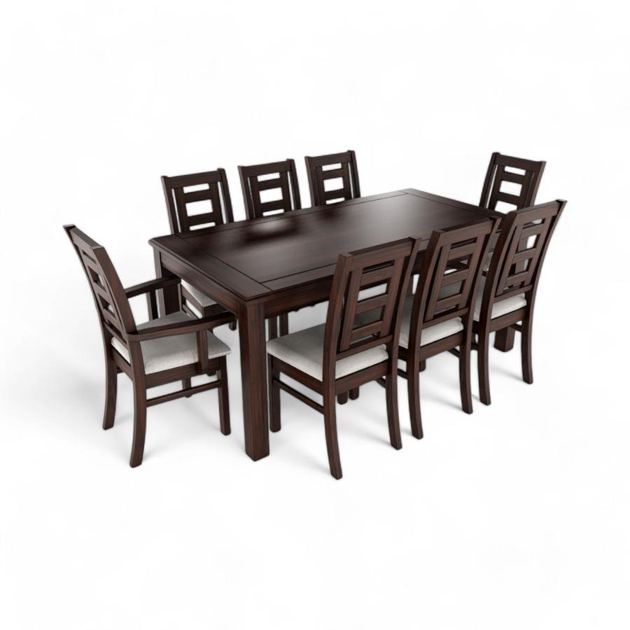 Comedor Insigne Sevilla 6 Sillas + 2 Sitiales Chocolate