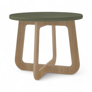 Mesa de Centro Minimalista Redonda Madera Menta/Roble