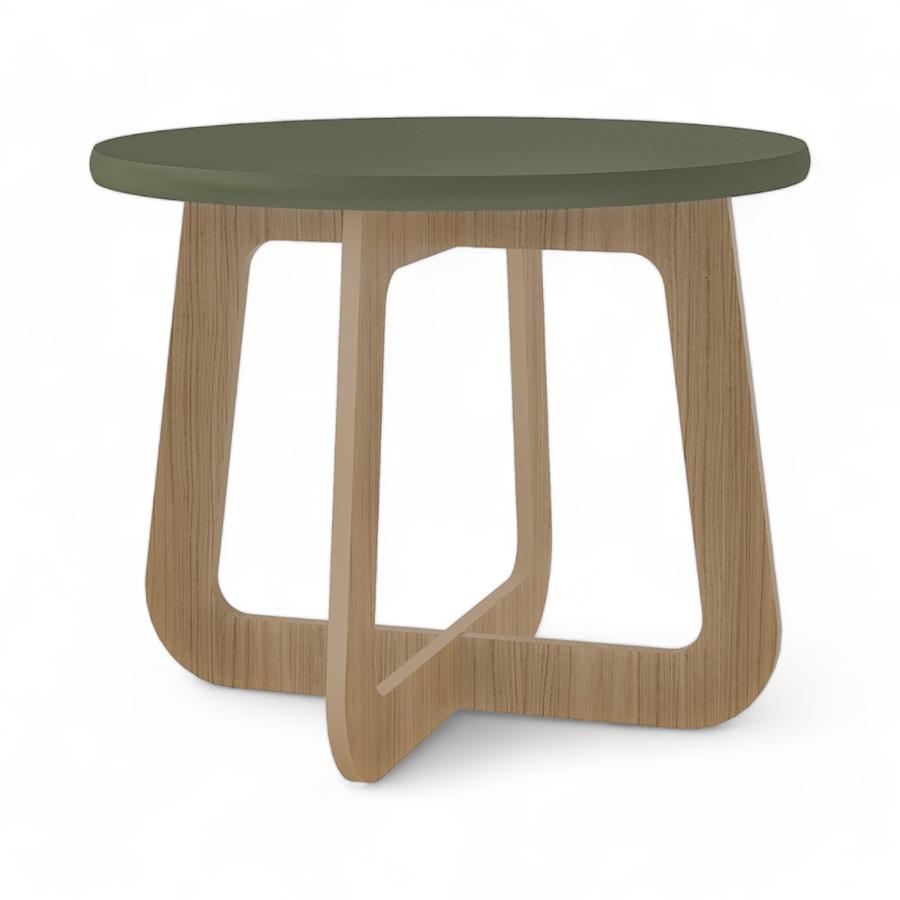 Mesa de Centro Minimalista Redonda Madera Menta/Roble