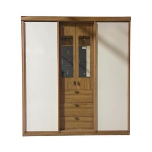 Closet Baum Freijo-Off 4 Puertas 3 Cajones Blanco/Café
