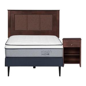 Cama Rosen Indie 1 Plaza Respaldo Rachel  Velador Ferrara