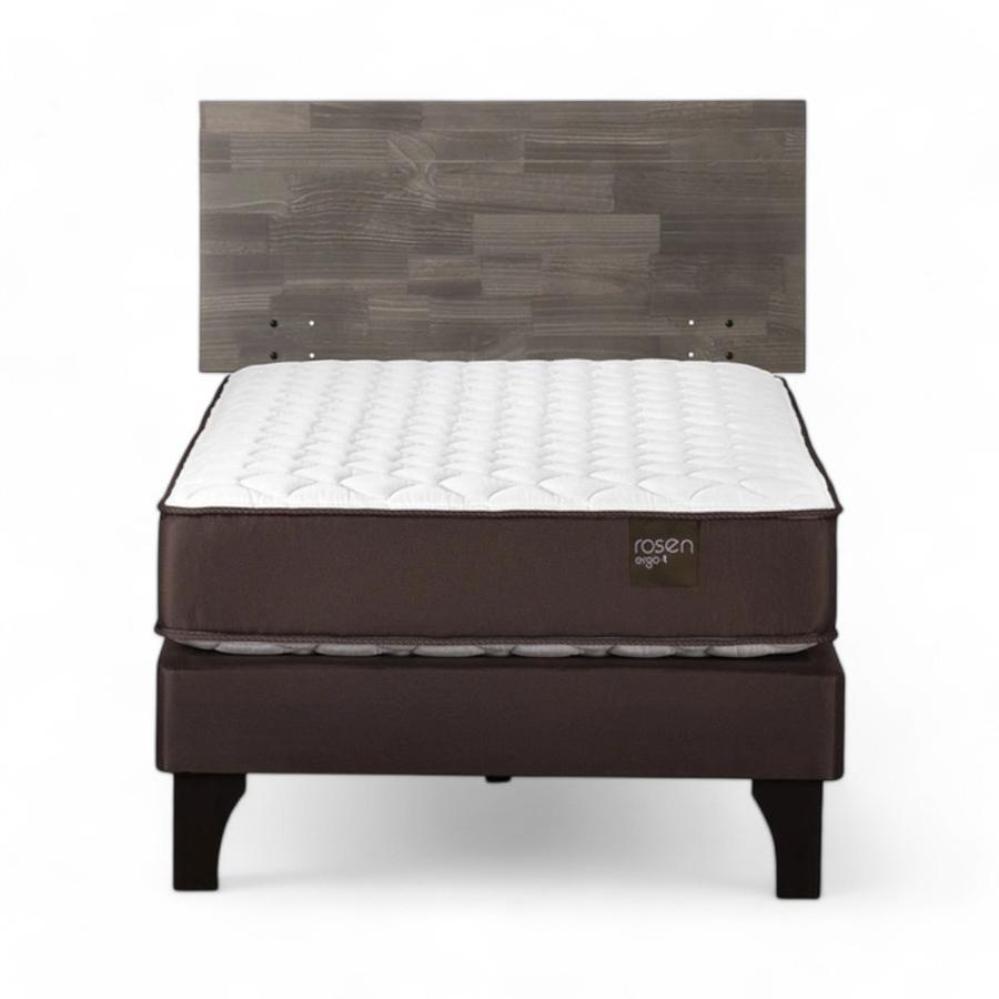 Cama Rosen Ergo T 1 Plaza + Respaldo Tabor Gris