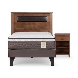 Cama Rosen New Style 4 Plus 1 Plaza + Muebles Ferrara Café