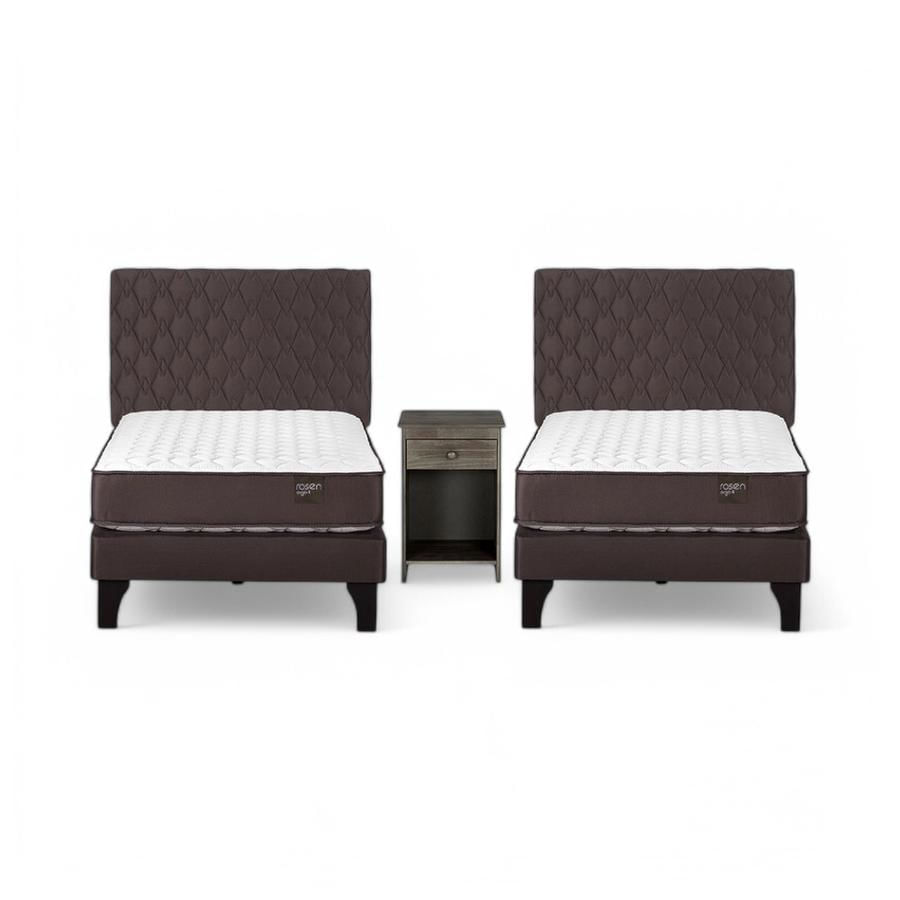 Cama Rosen Duplex Ergo T 1 Plaza + Muebles Ivar Café