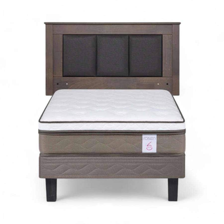 Cama Rosen NewStyle 6 1 Plaza + Respaldo Rachel Gris