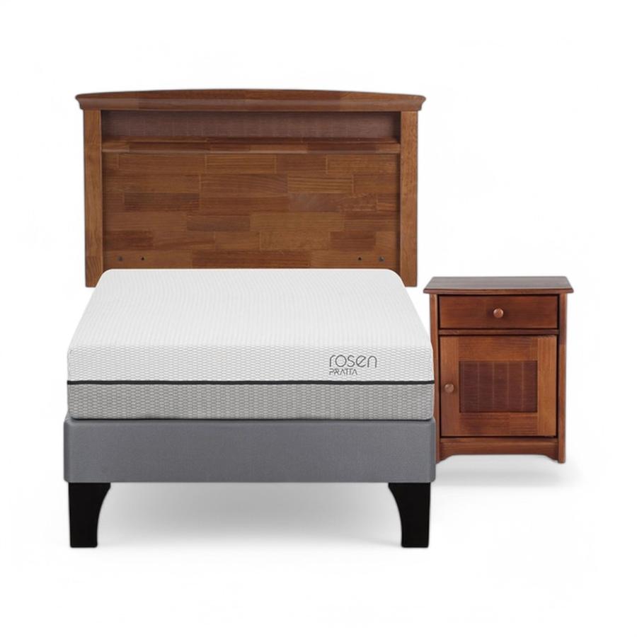 Cama Rosen Pratta 1 Plaza + Muebles Veneto Café