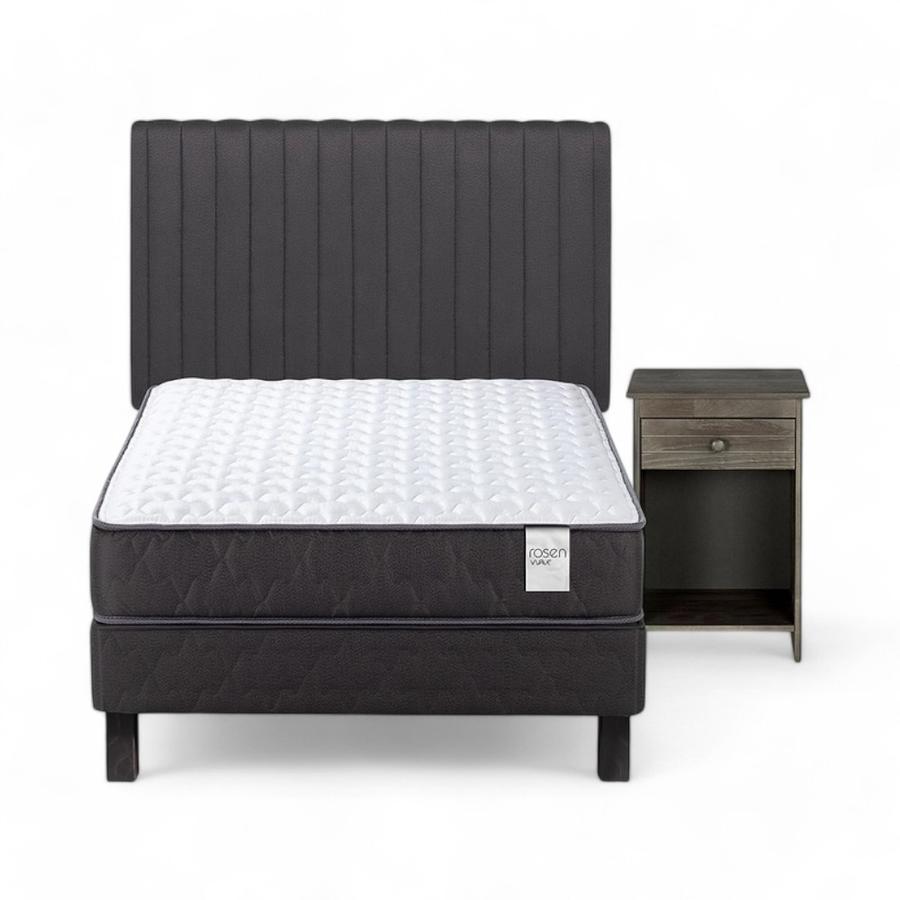 Cama Rosen Wave 1 Plaza + Muebles Lucio