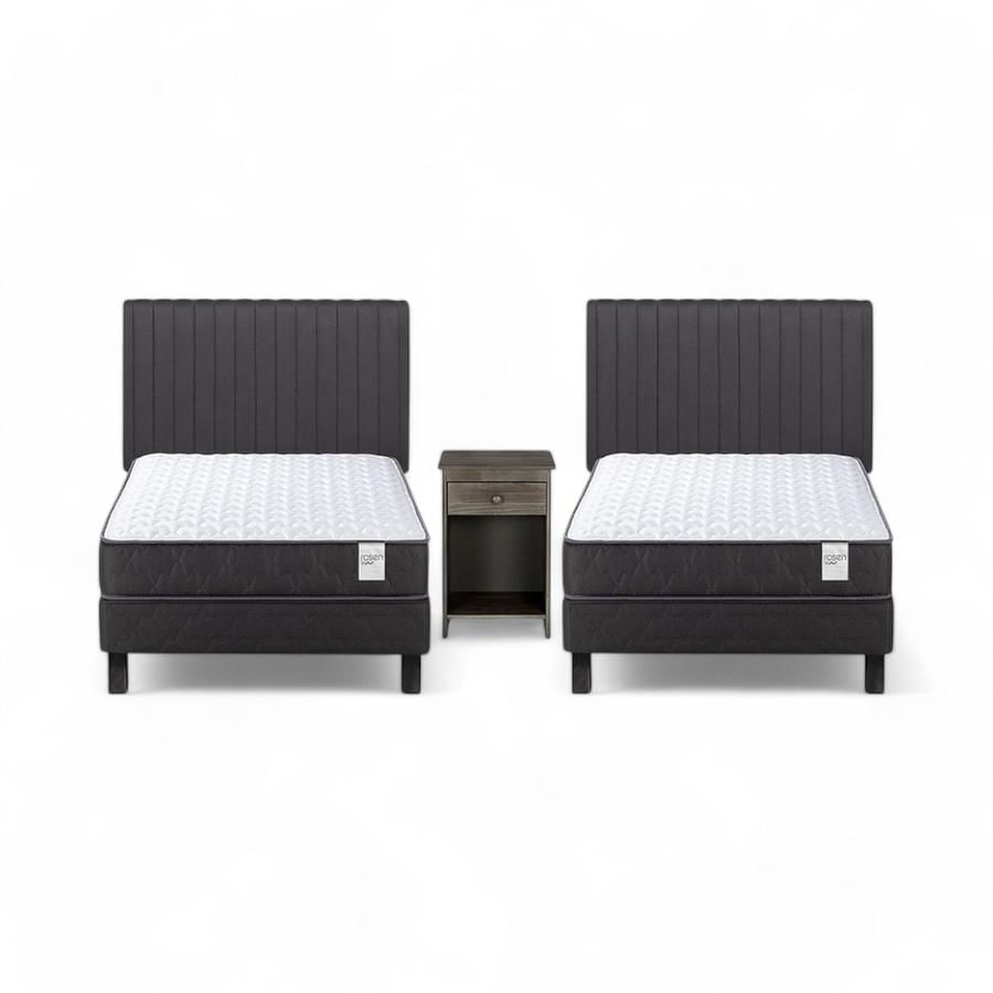 Cama Duplex Rosen Wave 1 Plaza + Muebles Lucio