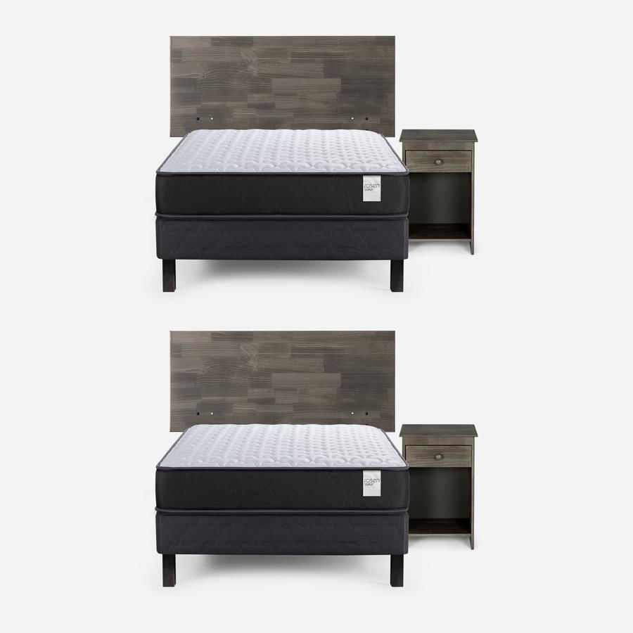 Cama Duplex Rosen Wave 1 Plaza + Muebles Tabor Grafito
