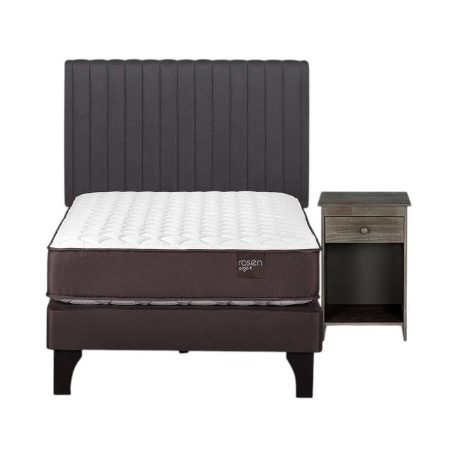 Cama Rosen Ergo T 1 Plaza + Muebles Lucio Grafito