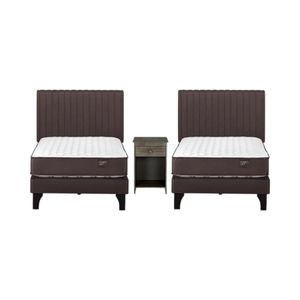 Cama Duplex Rosen Ergo T 1 Plaza + Muebles Lucio Chocolate