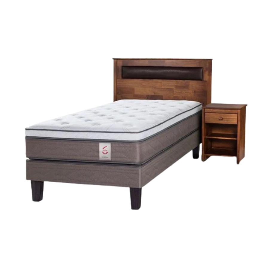 Cama Europea Rosen New Style 6 1,5 Plazas + Muebles Ferrara