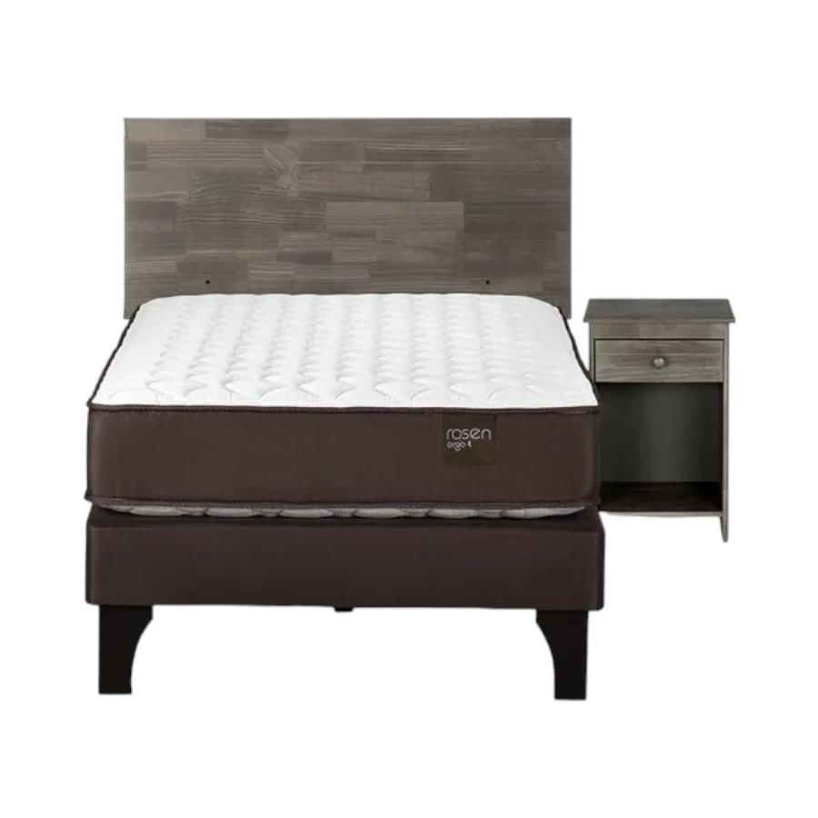 Cama Europea Rosen Ergo T New 1,5 Plazas + Mueble Tabor