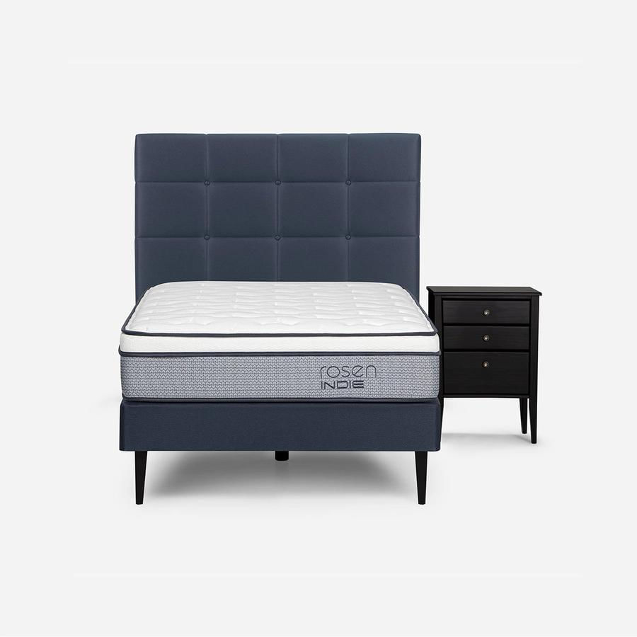 Cama Indie Pata Metálica 1.05X2.00 Issey Azul Rosen