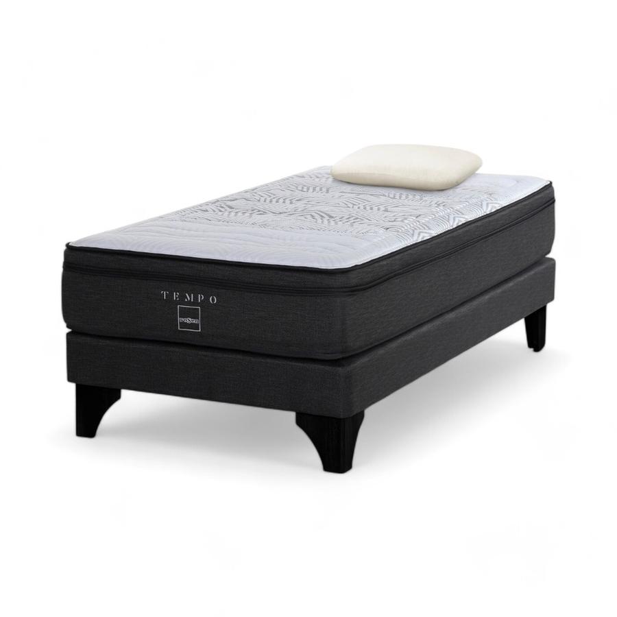 Cama Rosen Tempo 1.5 Plazas Base Normal + Almohada MemoryMax
