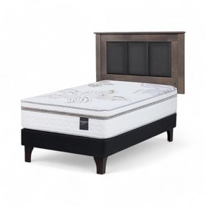 Cama Rosen Art 4 1.5 Plazas + Respaldo Rachel Gris