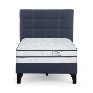 Cama Rosen Autonomy Sky 1.5 Plazas + Respaldo Issey Azul