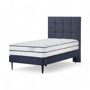 Cama Rosen Autonomy Sky 1.5 Plazas + Respaldo Issey Azul