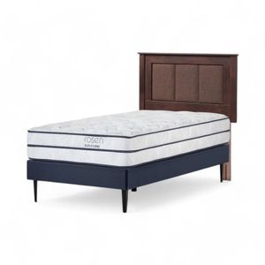 Cama Rosen Autonomy Sky 1.5 Plazas + Respaldo Rachel Café