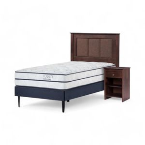 Cama Rosen Autonomy Sky 1.5 Plazas + Muebles Rachel Café