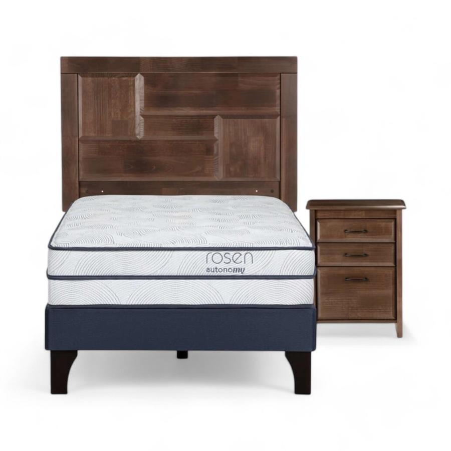 Cama Rosen Autonomy Sky 1.5 Plazas + Muebles Dolce Café