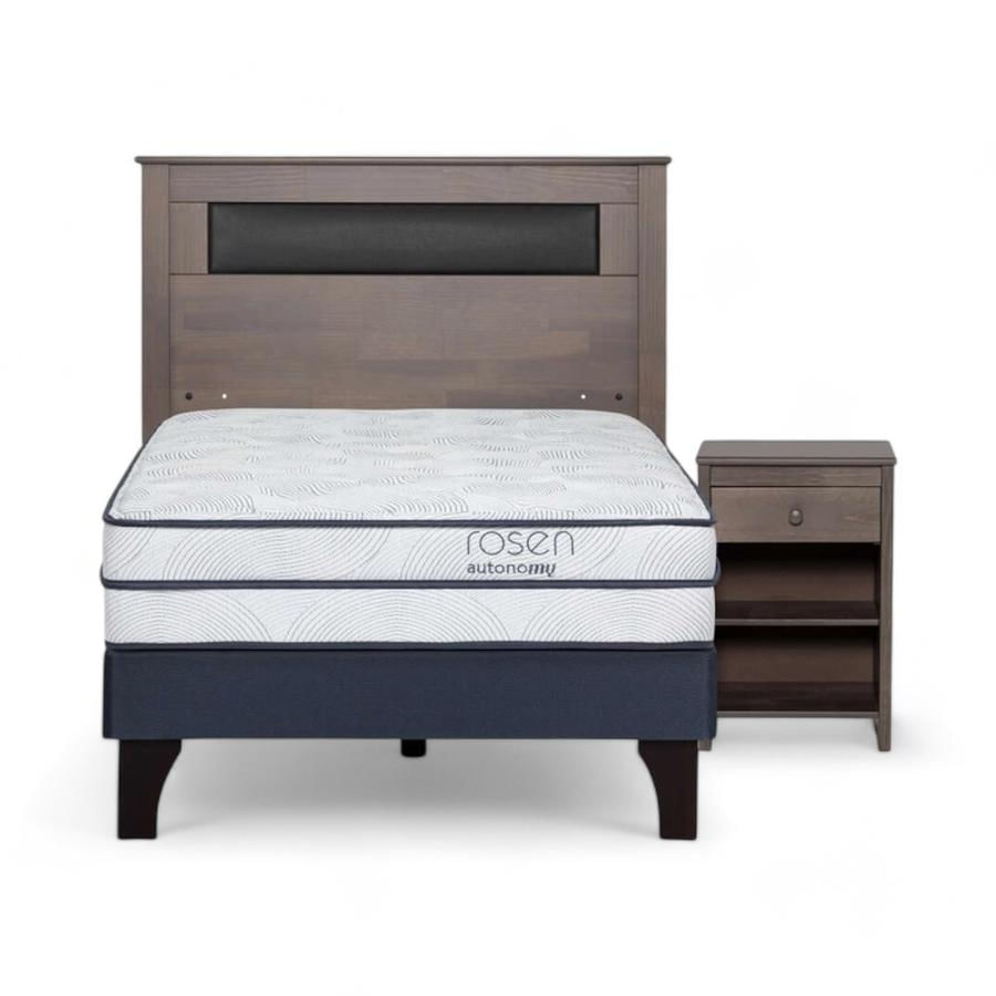 Cama Rosen Autonomy Sky 1.5 Plazas Madera + Muebles Ferrara